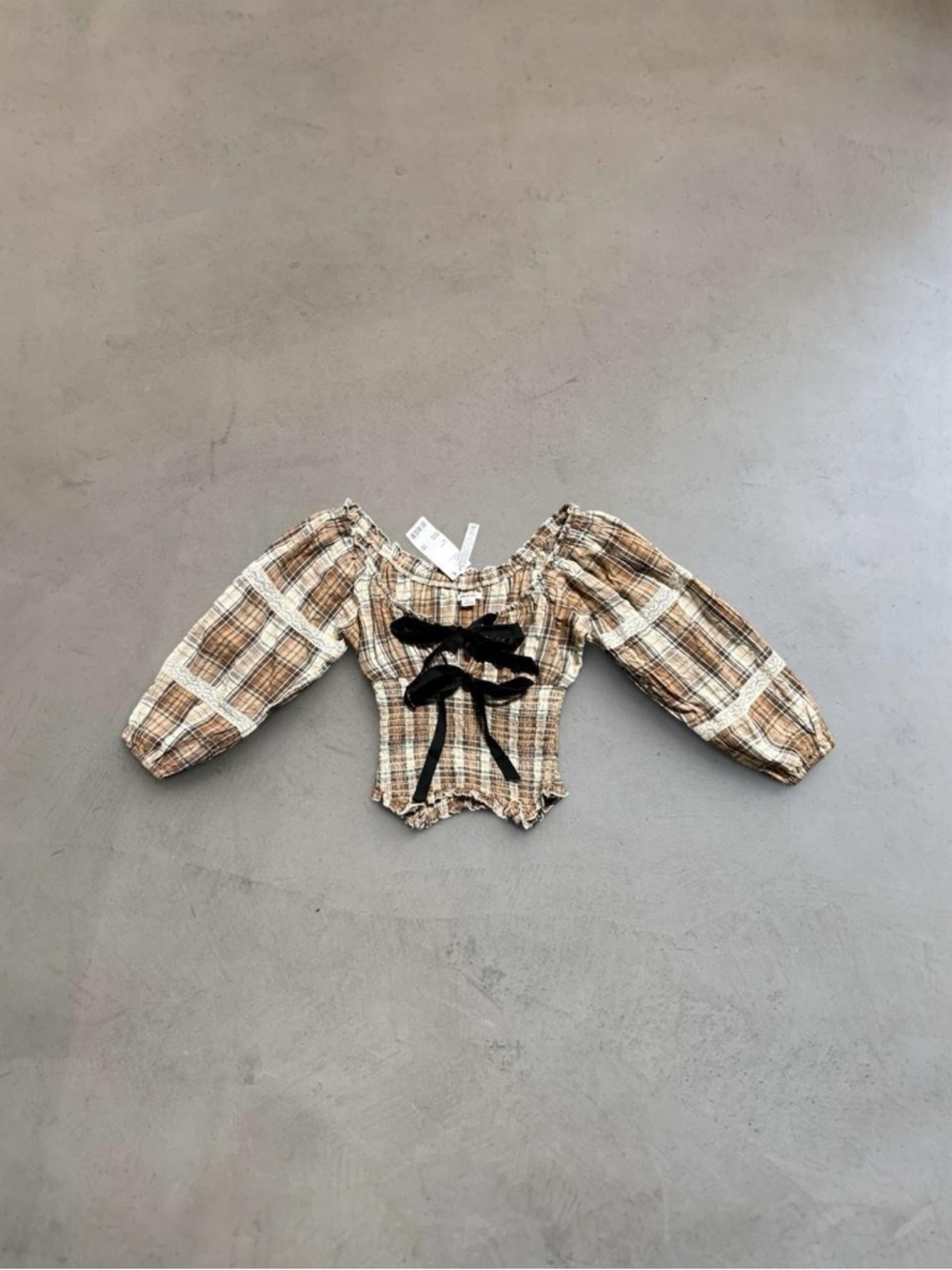 Urban Outfitters Kimchi Blue Marley Long Sleeve Check Blouse